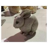 Vintage Speckled Stone Rabbit Figurine