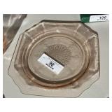 Pink Depression Glass Plate