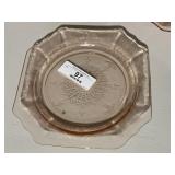 Pink Depression Glass Plate