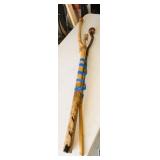 2 Wood Walking Sticks & Rain Stick