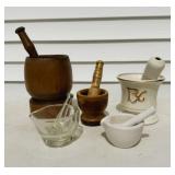 Collection of 5 Mortar & Pestles