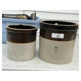 2 Stoneware Crocks