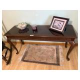 Sofa Table, Rug & Collectibles