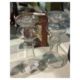 Large Blown Glass Candleholders