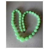 Art Deco Chez Uranium Glass Bead Necklace