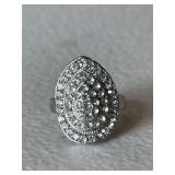 White Sapphire Dinner Ring