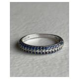 Sterling Silver Sapphire Band Ring