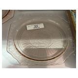 Pink Depression Glass Plate