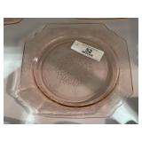 Pink Depression Glass Plate