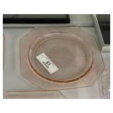 Pink Depression Glass Plate