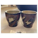 2 Vintage Pottery Cups