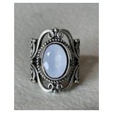 Sterling Silver Ornate Moonstone Ring