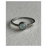 Sterling Silver Blue Topaz Cabochon Ring