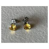 Citrine Solitaire Earrings