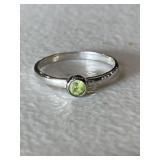 Sterling Silver Peridot Solitaire Ring