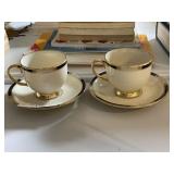 2 Sets Lenox Cups & Saucers