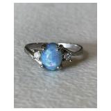 Sterling Silver Blue Stone Ring