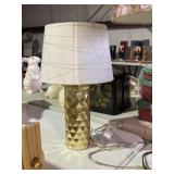 Gold Tone Vanity Lamp & Shade