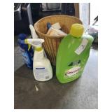 Household Cleaning Supplies & Basket