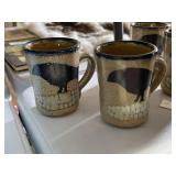 Pair of Vintage Pottery Mugs