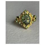 Beautiful Estate Green Stone Cocktail Ring