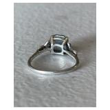 Sterling Silver Antique Estate Blue Topaz Ring