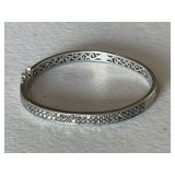 Sterling Silver Ornate Bangle Bracelet