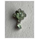 Vintage Green Austrian Crystal Pin