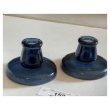 Vintage Cobalt Blue Glass Candleholders