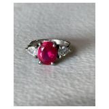 Sterling Silver Ruby Ring