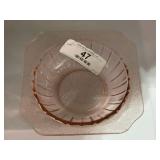 Pink Depression Glass Large Candy Dish