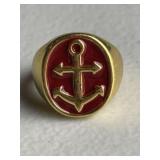 Vintage Enamel Anchor Ring