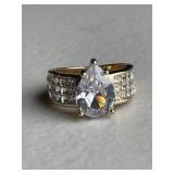 Large Pear Shape Solitaire Ring