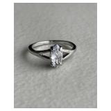 Marquis White Sapphire Engagement Ring