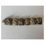 Sterling Silver Aztek Tile Design Bracelet