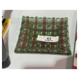 Fused Art Glass Basketweave Plate