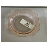Pink Depression Glass Shallow Bowl