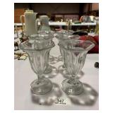 6 Soda Fountain Ice Cream Glasses