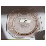 Pink Depression Glass Plate