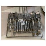 Ornate Flatware Set & Carrier