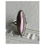 Sterling Silver Southwest Style Albone Shell Ring