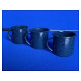 3 Granite Ware Coffee Cups