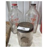 2 Milk Dairy Jars & Purity Jar