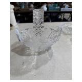 Large Crystal Cut Glass Basket