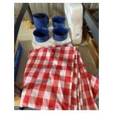 Blue Speckled Stoneware Cups