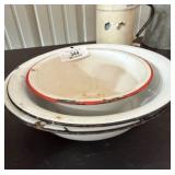 Lot of Granite Bowls & Pan