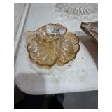 Amber Gold Carnival Leaf Dish