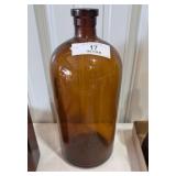 Large Amber Apothecary Bottle