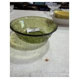 Large Green Glass Salad Bowl