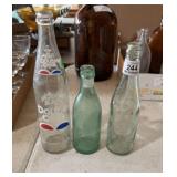 3 Vintage Soda Pop Bottles